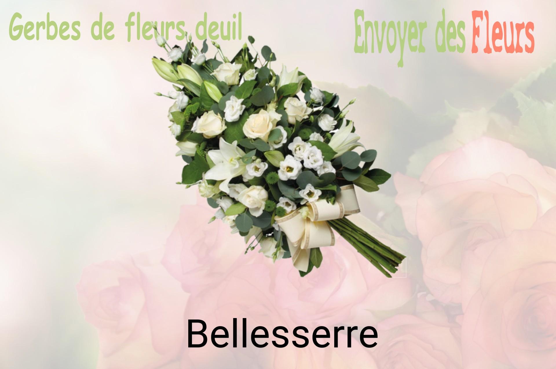 Gerbe de fleurs de deuil livrée à Bellesserre